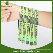 Promotion fabric embroidery security custom wristbands